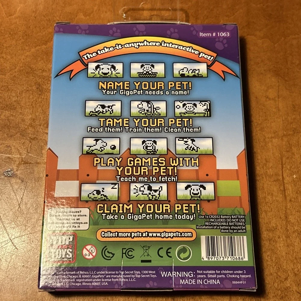 New Giga Pets Collector's Edition Pixel Puppy Virtual Pet (Real Puppy Sounds) E4